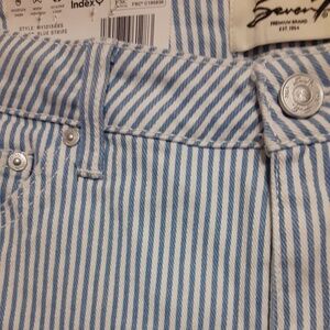 Seven7 Blue Stripe 90's Straight Jeans